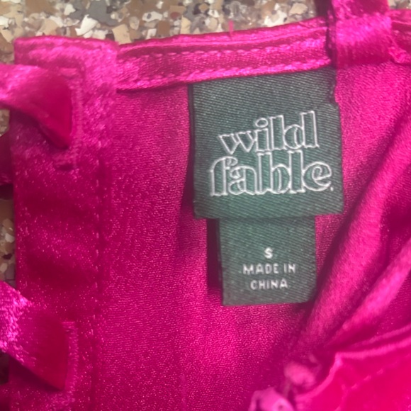 Wild Fable Hot Pink Silky Mini Dress with Lace Up Back - Picture 7 of 7